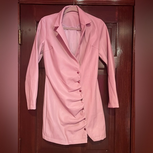 Misguided Faux Leather‎ Light Pink Jacket